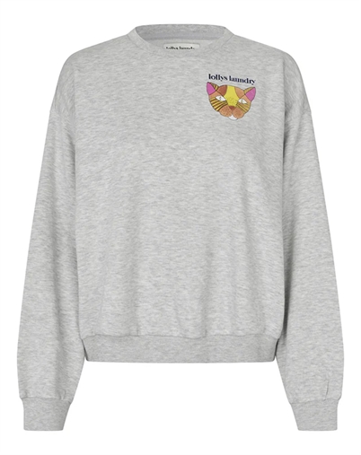 Lollys Laundry - Sydney LL Cat Sweatshirt - Light Grey Melange